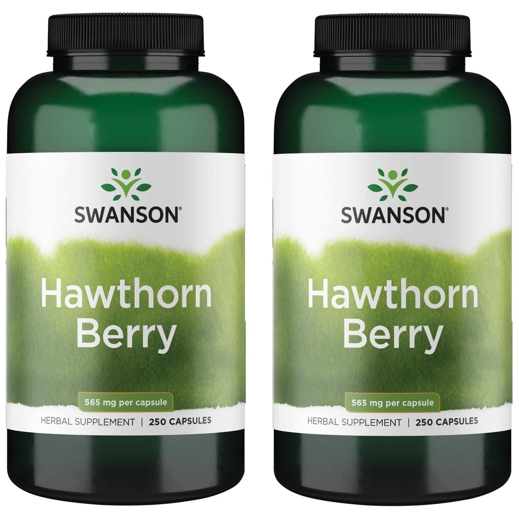 Swanson Hawthorn Berry Supplemento- Antiossidante Flavonoidi (250 capsule, 565 mg Ogni) 2 confezione