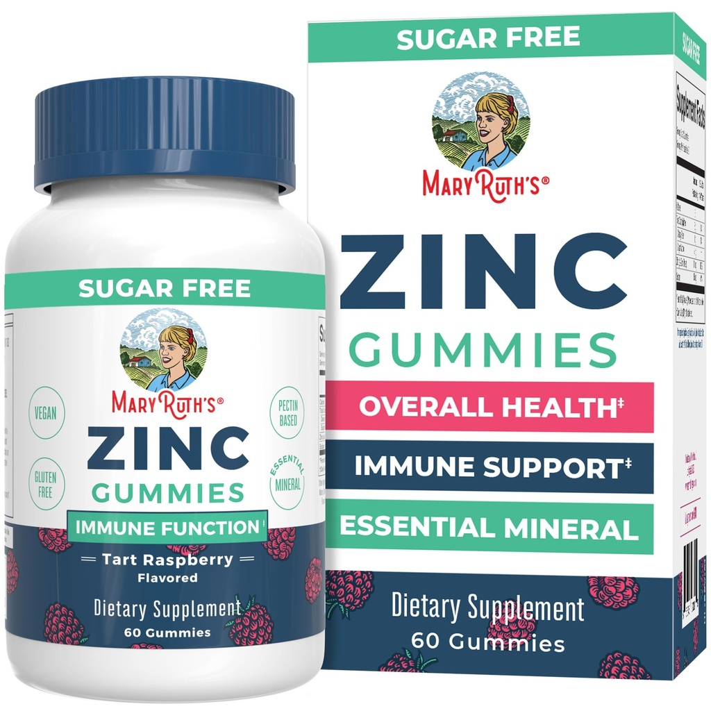 MaryRuth Organics Zinc Gummies | Integratori di zinco | Integratore di supporto immunitario | Minerale essenziale | Pectin Based | Salute generale & benessere | Età 14 &amp; Up | Vegan | Non OGM | 30 Serve