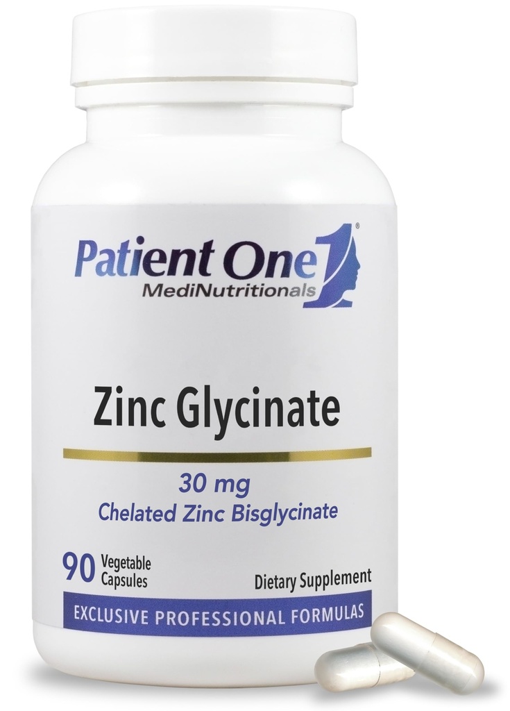 Un paziente Zinc Glycinate 30mg | Supplemento al supporto salute del sistema immunitario* | Assorbimento di zinco potenziato | 90 capsule