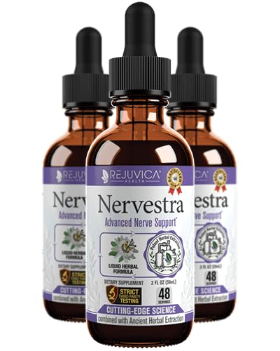 Nervestra Nerve Health Support Supplemento - Formula liquida di erbe di assorbimento rapido - Turmerico, corteccia bianca di salice, B-Vitamins, acido lipoico alfa, acetil-L-carnitina e altro ancora