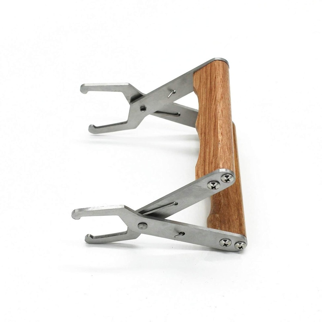 WEICHUAN Bee Hive Frame Grip - Rettificatrice in acciaio inossidabile, supporto e strumento di sollevamento con manico in legno per api