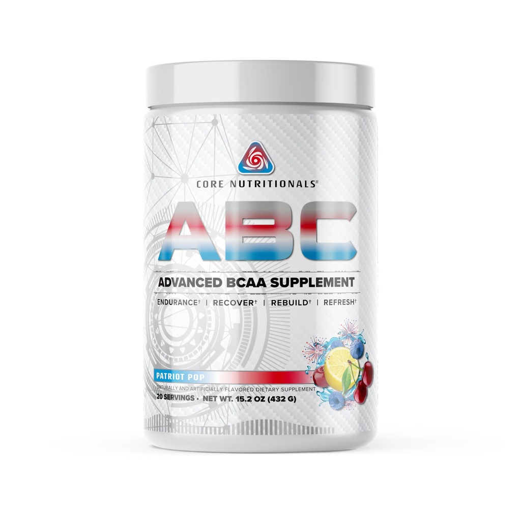 ABC Advanced BCAA Supplement | Amino Acid Recovery Blend | with Glutamine, Beta Alanine, Citrulline Malate | 20 Servings (Patriot Pop)