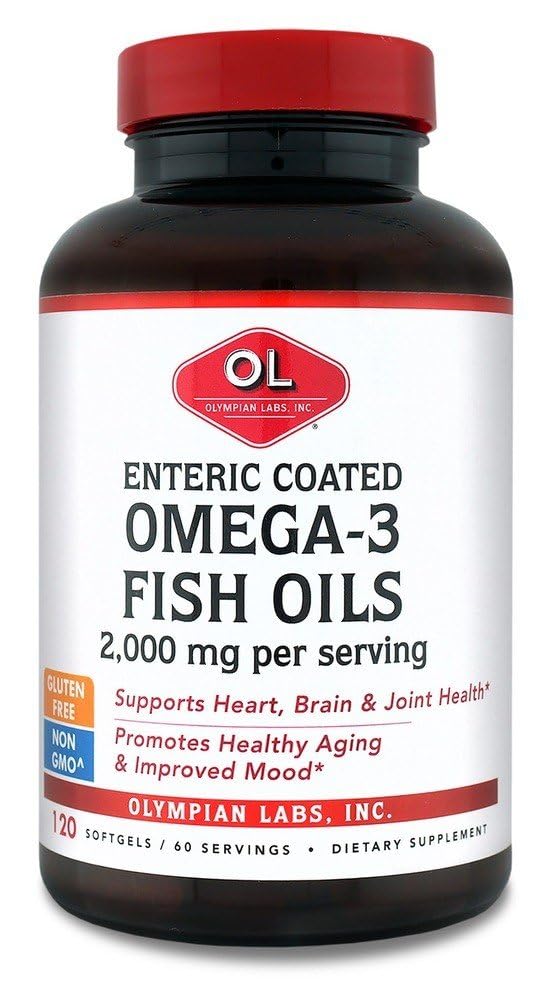 Olimpici Labs Enteric Coated Omega 3 Fish Oils, 2000 mg per porzione / 60 porzioni, 120 Softgels