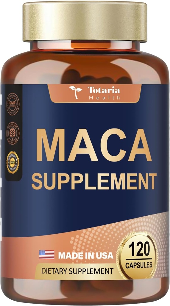 Totaria Maca Root Supplemento, 120 capsule vegane, alimentazione di 60 giorni