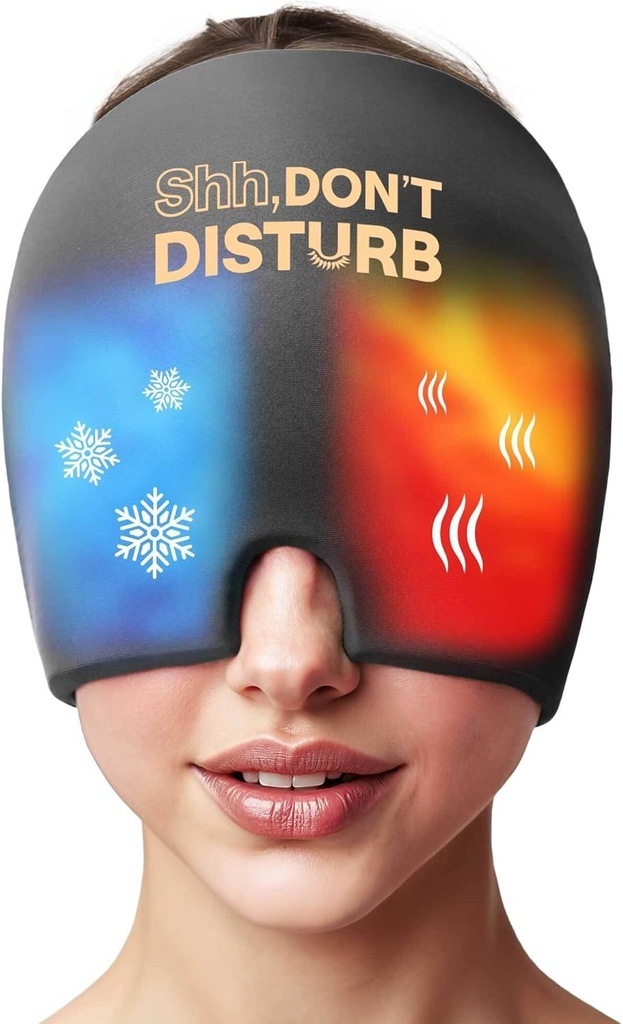 Migraine Relief Cold Cap – Reusable Gel Ice Pack Head Wrap for Headaches, Puffy Eyes, Sinus Pressure, Hangover – 360 Compression Migraine Hat for Women & Men – Cooling Cap for Tension & Stress Relief
