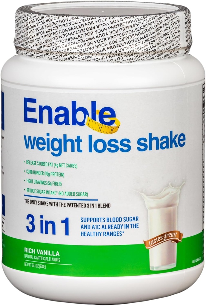 Abilitare la perdita di peso Shake - Delicious Vanilla Flavor per sana e satisfying Meal Sostituzione, 2lb 8oz