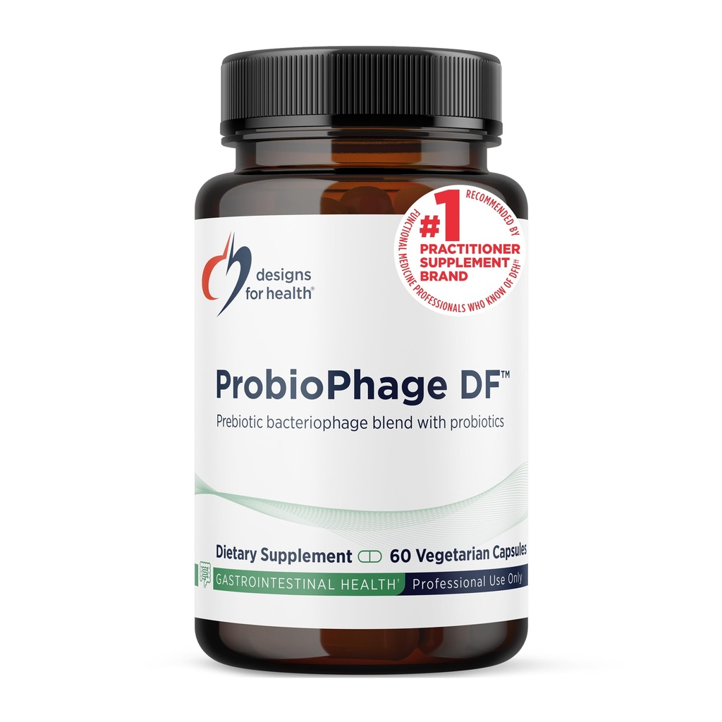 Progetti per la salute Probiophage DF - Bacteriophage Prebiotic + Probiotico Supplemento - Probiotici per la digestione + Supporto immunitario - Dairy Free Pre e Pro Biotics in capsule di rilascio ritardato (60 Conte)