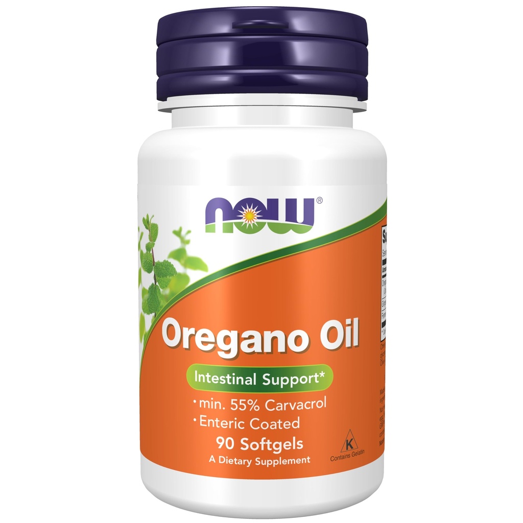 NOW Integratori alimentari, Olio di origano con olio di zenzero e finocchio, Coated Enteric, 90 Softgels