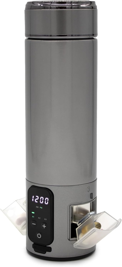 e-Pill Smart in acciaio inox acqua bottiglia Pill Organizer e medicina Reminder