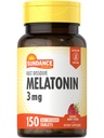Sundance Melatonin Fast Dissolve | 3mg | 150 compresse disciolte veloci | Natural Berry Flavor | Vegetariano, Non OGM e Gluten Free Supplement