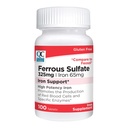 Scelta di qualità Ferro 65 mg (325 mg Ferrous Sulfate) Tavole di supplemento di sostegno del ferro ad alta potenza in 100 Conte Bottiglie