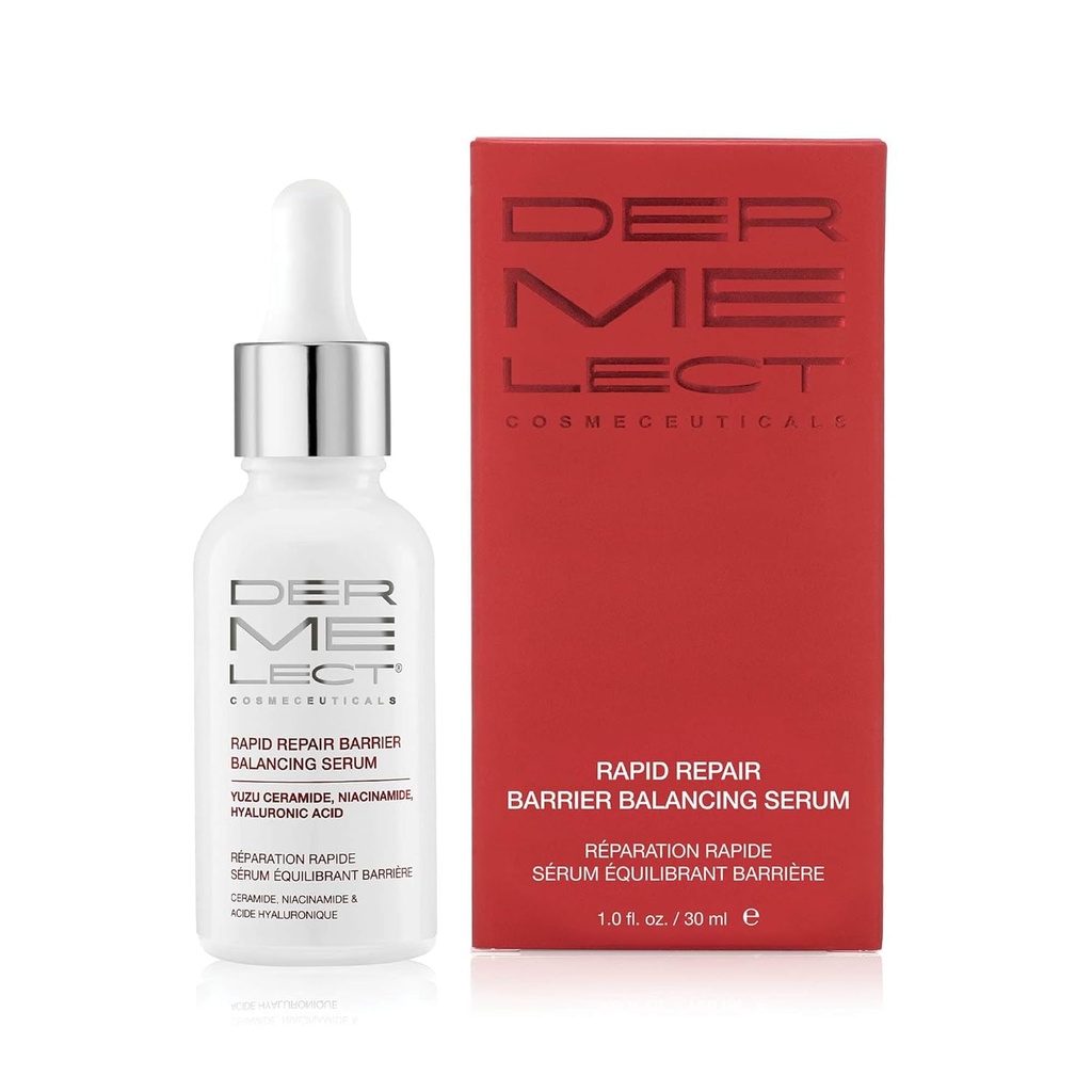Dermelect Cosmeceuticals Rapid Repair Barrier Balancing Serum – Trattamento Super-Hydrating con Niacinamide, Acido Ialuronico, Prebiotici, & Antiossidanti per Smooth, Pelle Radiante 1.0 oz