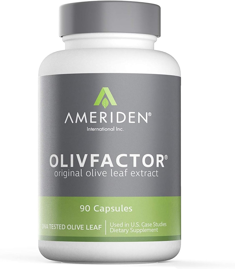 OLIVFACTOR- Estratto di foglie di oliva originale-DNA Testato Potente 20% Standardizzato Oleuropein 90 Vcaps 525mgs