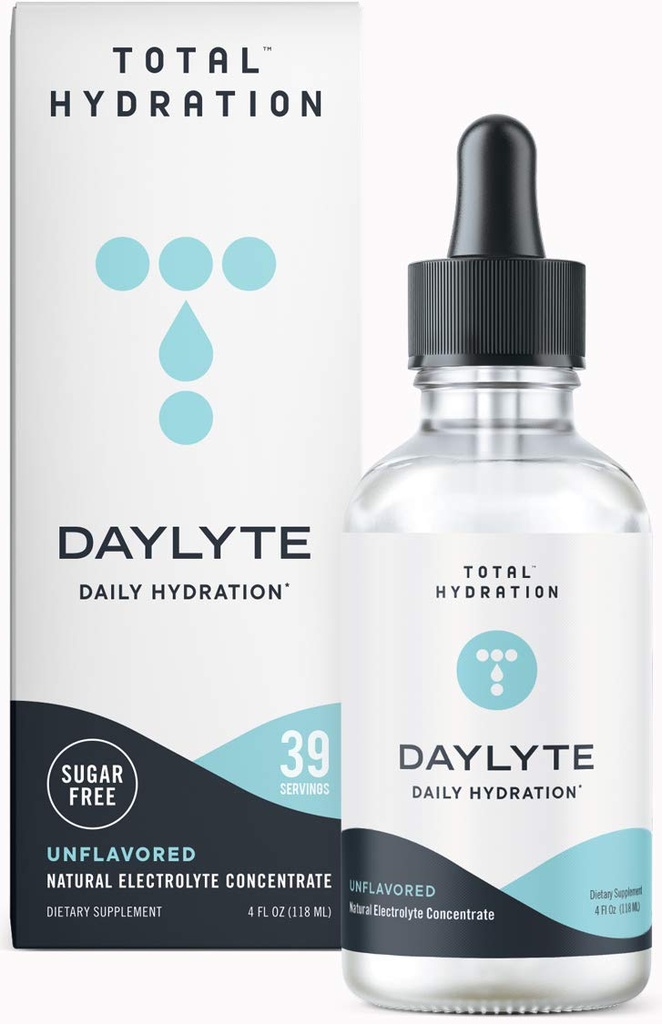 Gocce di elettrolita di daylyte, non aromatizzate, supplemento di idratazione giornaliera senza zucchero con magnesio, calcio, & zinco (39 Serve)