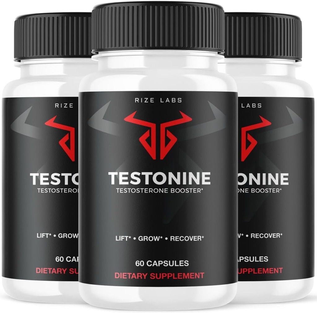 rize labs (3 Pack) Testonine Male Supplement, Testonine Capsules for Men, Testonine Maximum Strength Formula, Testonine All-Natural Pill for Muscle Power, Testonine Recensioni (180 Capsules)