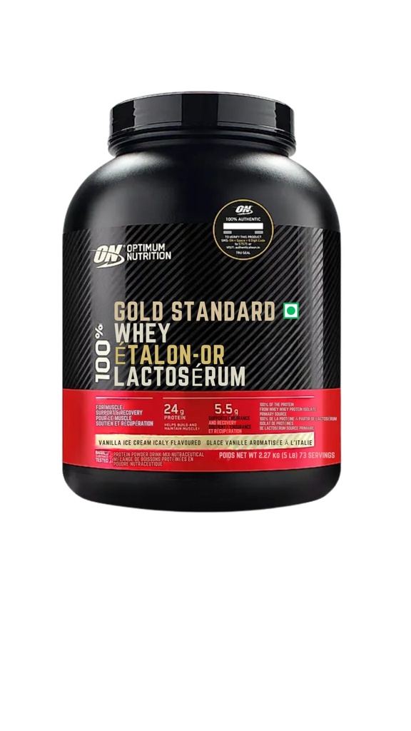Optimum Nutrition Gold Standard 100% Whey Protein Vanilla Ice Cream, 80 Serve
