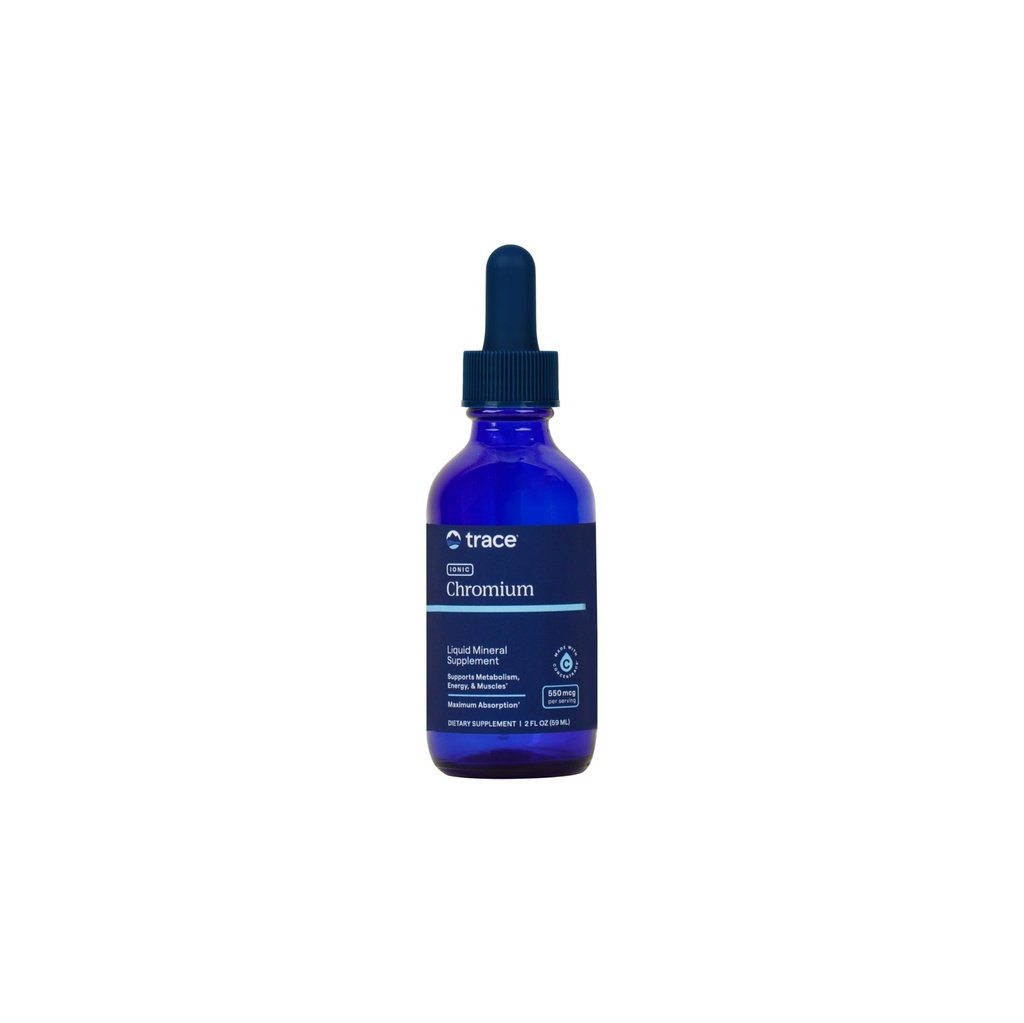 Trace Minerals Ionic Chromium 550 mcg - Integratore alimentare per sostenere l'energia e la crescita del muscolo - Supplemento di goccia liquida con magnesio, cromo, cloruro e altro - 2 fl oz (su 48 Serve)