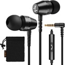 LUDOS OMNITONE Wired Earbuds in-Ear Cuffie, 5 anni di garanzia, Auricolari con microfono, 3.5 mm Jack Corded Ear Buds, Videoconferenza per iPhone, Samsung, Computer, Laptop, Bambini, Studenti scolastici