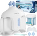 Sistema di irrigazione nasale elettrico Sonmol (Irrigazione nasale, bianco), Detergente di naso per adulti seni, Detergente nasale autopulente con 50 pacchetti Saline