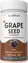 Capsule di semi d'uva 500mg | Vitis vinifera Concentrato 10:1 Polvere di estratto | Integratore naturale di erbe, Non OGM, Formula senza glutine (180 conteggio (Pack of 1)
