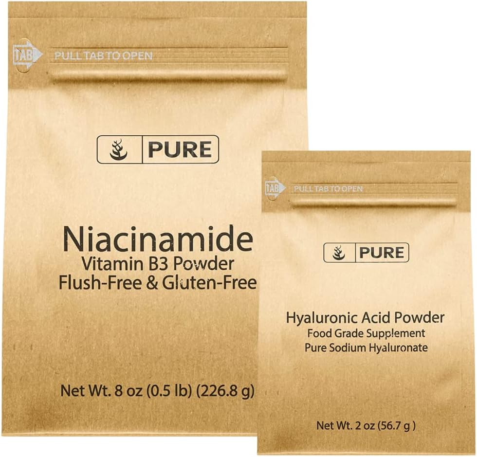 Bundle di acido niacinamide e ialuronico, solubile in acqua, polvere fine
