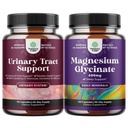 Bundle di D capsule di mannosio per la salute del tratto urinario per le donne che agiscono rapidamente Cranberry super concentrata 90ct e Pure Magnesium Glycinate 400mg per servire per il sonno del mood e relax