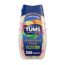 TUMS Chewable Antacid compresse per il sollievo di bruciore di stomaco ad alta resistenza, ottimo per un barbecue estivo - sapori assortiti frutta - 330 Conte
