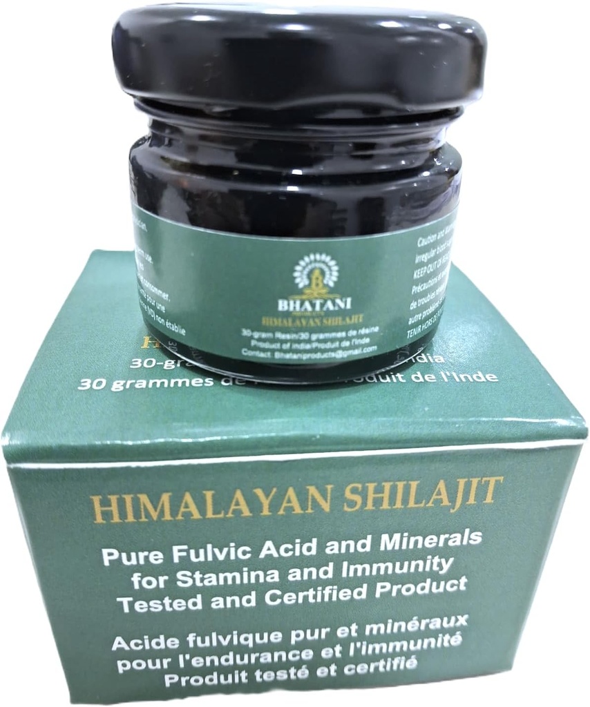 Himalayan Shilajit Autentica Resina 30 grammi, 82% acido Fulvic, 18000 piedi gamma himalayana. Laboratorio Testato, Venduto da Bhatani Prodotti e Shipped da solo.