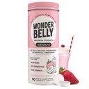 Wonderbelly Antacid, Efficace bruciore di stomaco e sollievo di indigestione dell'acido istantaneo, Compresse masticabili ad alta resistenza, Carbonato di calcio di 1000 mg, No Talc o Dye, Milkshake di fragole, 60 Conte