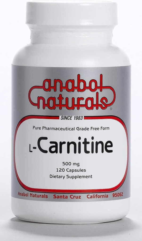 Anabol Naturals L-Carnitina 120 capsule- 500mg Pure L-Carnitina Per Capsule, 120 Serve