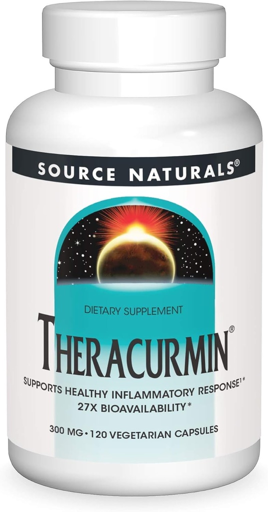 Fonte Naturals Theracurmin, Supporta la risposta infiammabile sana*, 300 mg - 120 capsule vegetariane