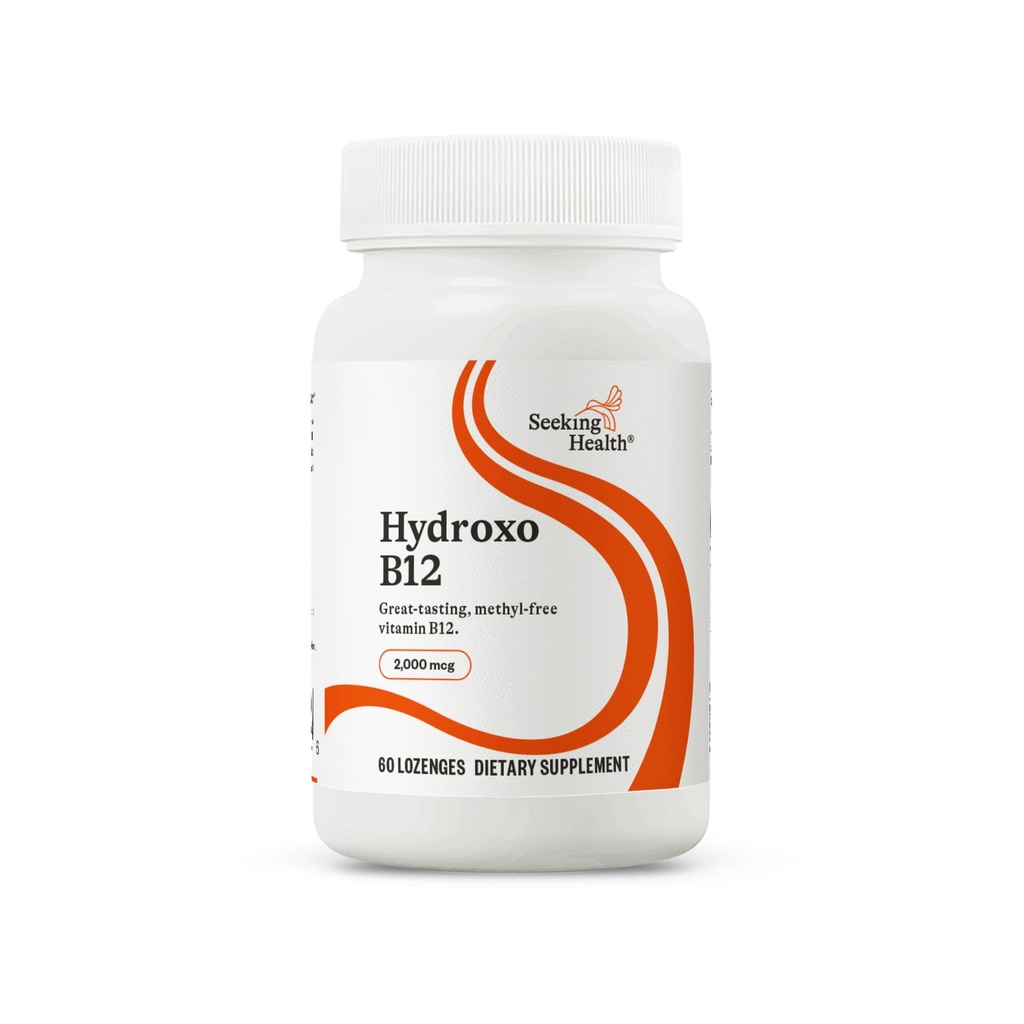 Ricerca di salute Hydroxo B12 - Integratore di vitamina B per il supporto energetico - Supplemento con Folate per sostenere livelli di metilazione e omocisteina - 2000 mcg, 60 Lozenges