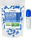 XPRS Nutra Size 1 Capsule Vuoti - 500 Conta Capsule Gelatini Vuoti - Riempimento Pillola DIY Capsule - Pure Bovine Pill Gel Caps per Do-It-Yourself Supplements (Blue/White)