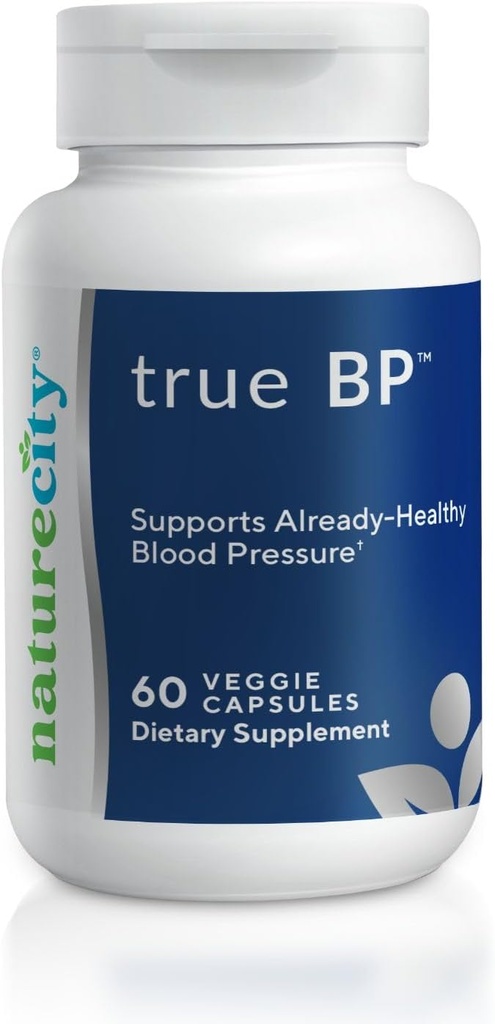 NatureCity True-BP | Integratori per sostenere il flusso sanguigno per la salute del cuore | MegaNatural-BP 80mg 16% Oleuropein (60 capsule vegetali) Non OGM, Gluten Free