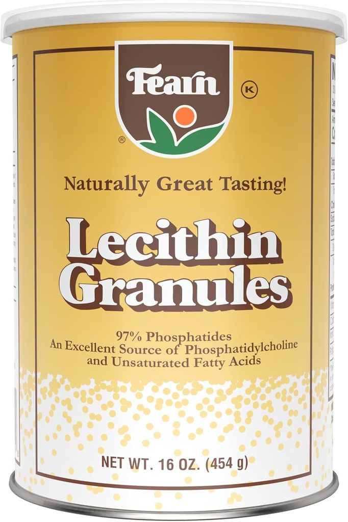 Fearn Natural Foods Soy Lecithin Granules – Grasso Emulsionante con Nutrienti essenziali per la salute, Migliorare la Texture di Cakes, Pani & DIY Gummies, 16 Oz