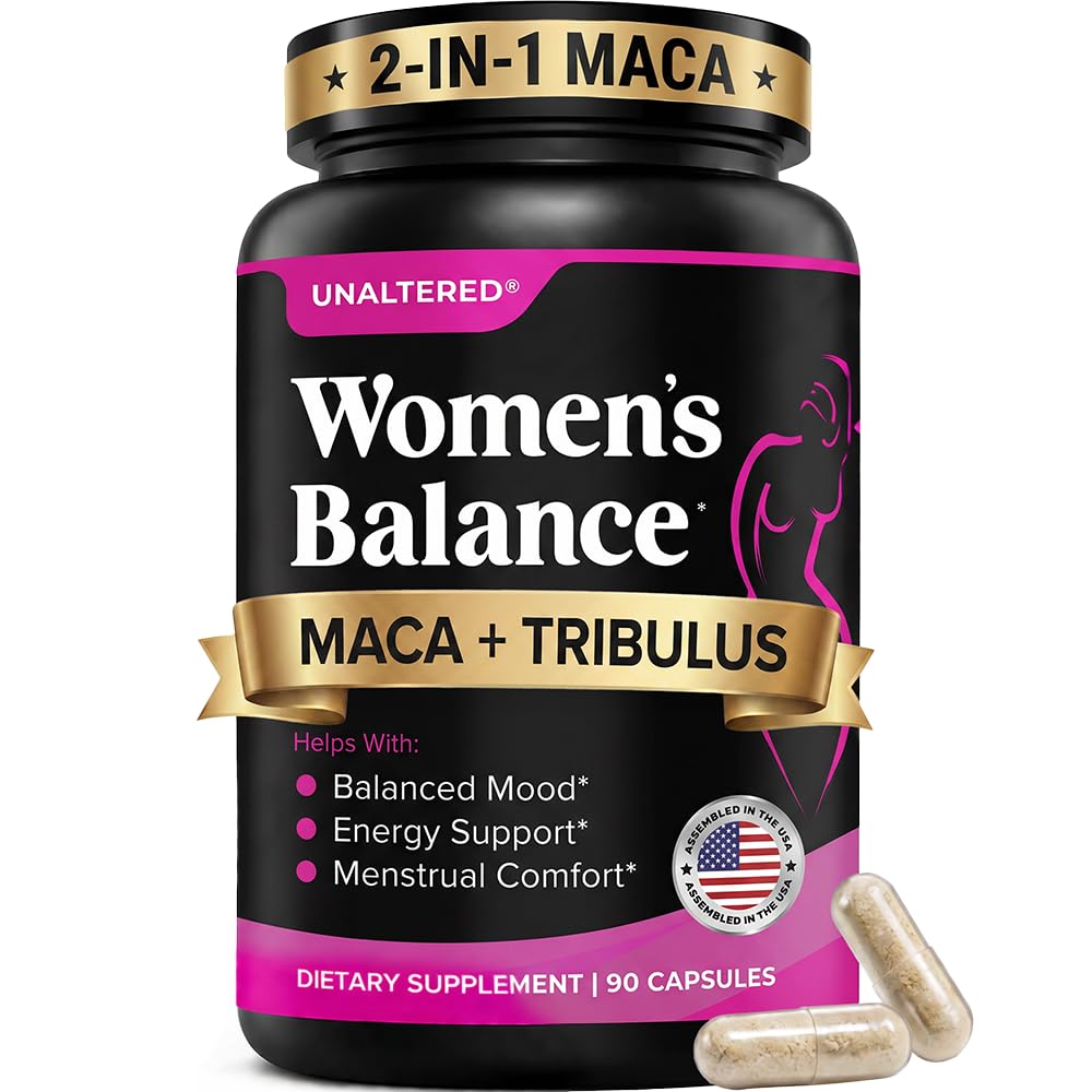 UNALTERED Hormone Balance & Mood Support for Women - Naturally Supports Hormonal Balance & Energy with Tribulus Terrestris & Red Maca Root Extract - Dietary Supplement - 90 Vegan Capsules