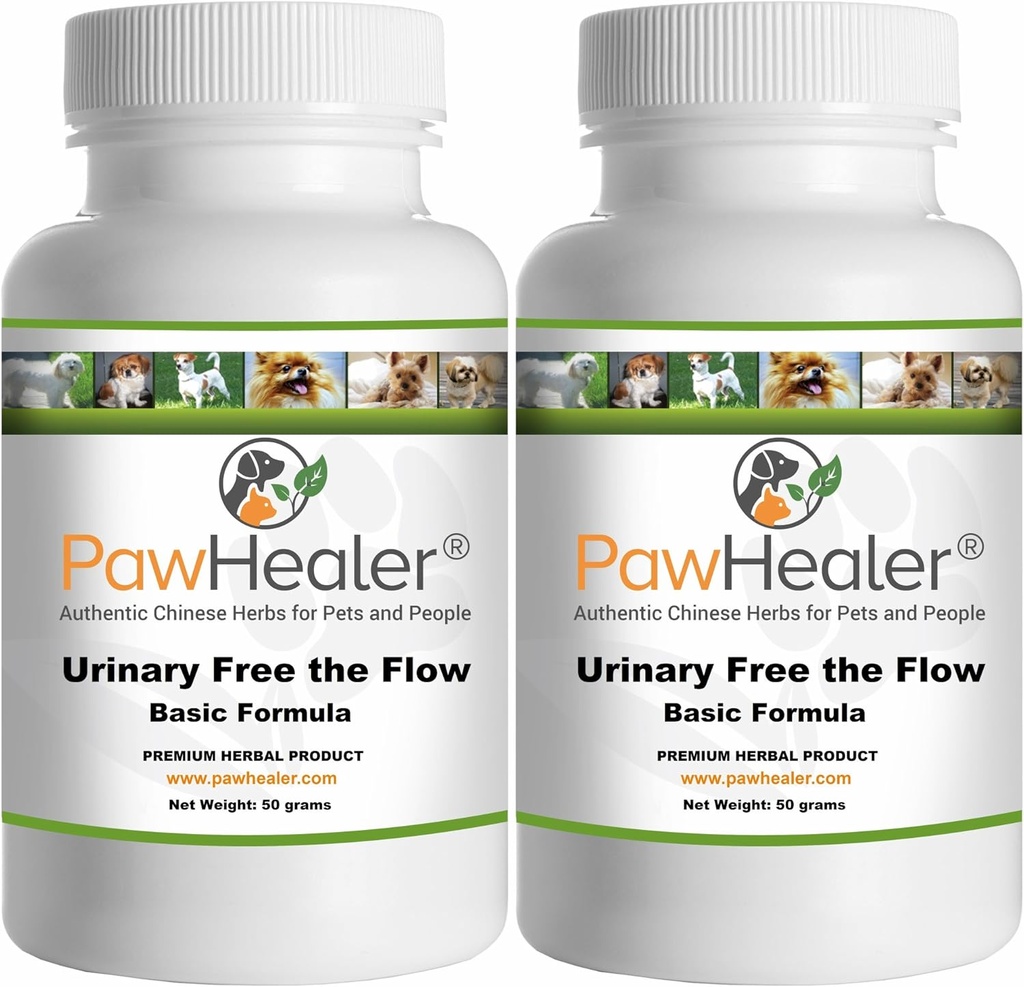 Urinary Free The Flow-Basic - Bladder Stones Dogs - 2 Pack - Natural Remedy Stone Prevention in Dogs - 50 Grammi/ea -Herbal Powder - Mix in Food