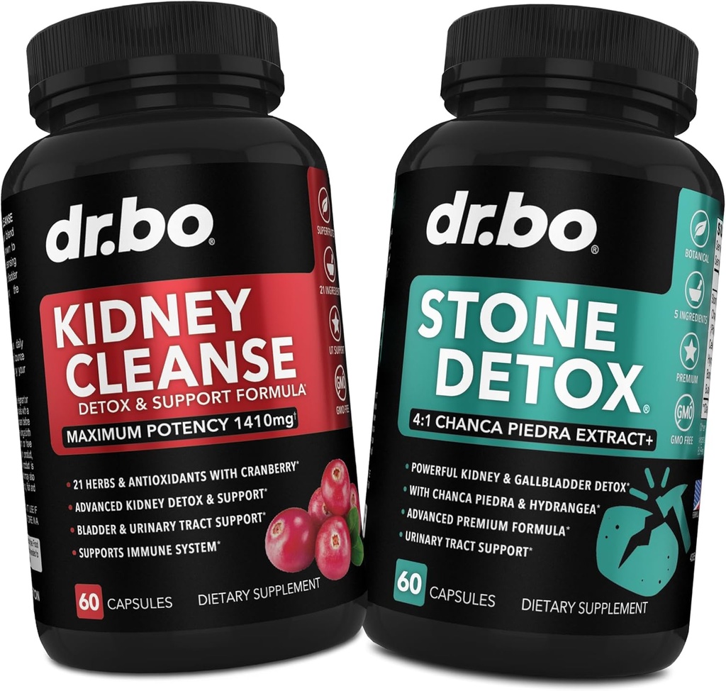 Supplemento di supporto per la pulizia dei reni & Stone Detox - Mirtillo naturale, Bacche di Juniper, Buchu, Uva Ursi Extract, Stone Breaker Chanca Piedra - Support Kidney Gallbladder, Salute del tratto urinario