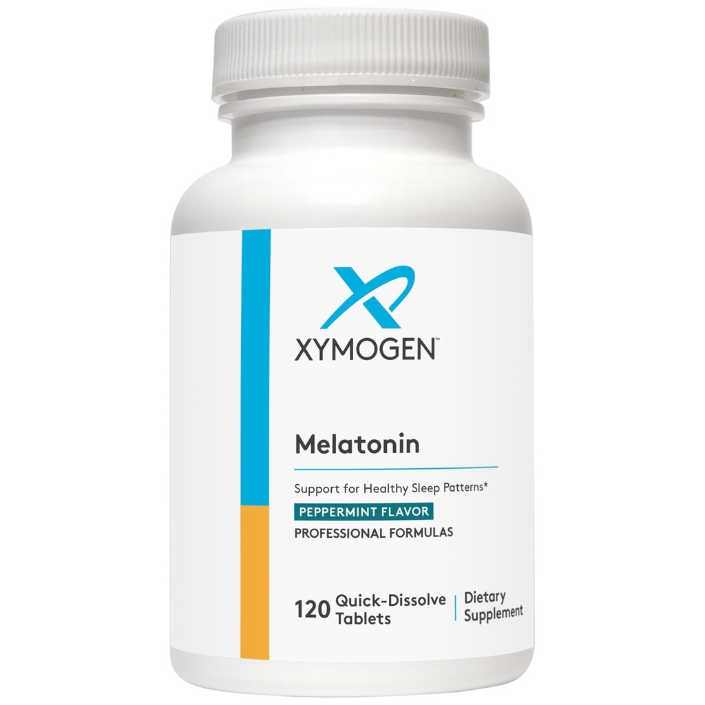 XYMOGEN Melatonin - Peppermint Lozenges - 3mg Melatonin Supplemento per la notte, Antiossidante + Supporto Immune (120 compresse Quick-Dissolve)