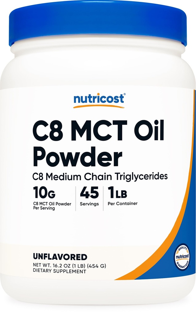 Nutricost C8 MCT olio polvere 1LB (16.2oz) - 95% C8 MCT olio polvere