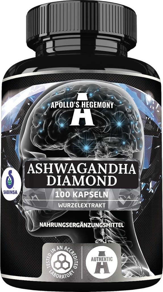 APOLLO'S HEGEMONY Ashwagandha Extract 568 mg per Tablet, 100 Vegan Tablet, 400 Serve per pacchetto, Withania somnifera Extract Contiene 7% withanolides, Support Memory and Concentration