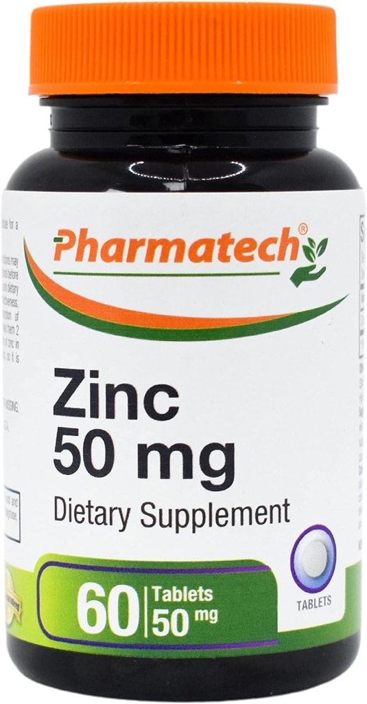 Zinco 50 mg, Integratore di supporto immunitario, Gluconato di Chelato di Zinco Elementale, Antiossidante minerale per la salute dell'uomo e della donna, Acne, Facile da ingoiare, 60 compresse