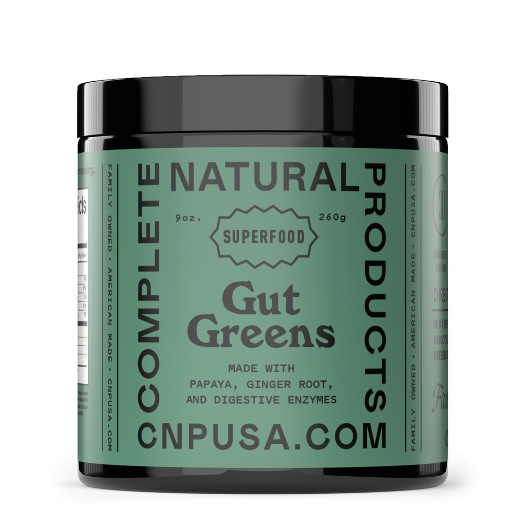 Gut Greens Superfood Powder Formula Supplement - Incredibile enzima digestivo Supplementi Grass Mix, 9oz, 30 Servings