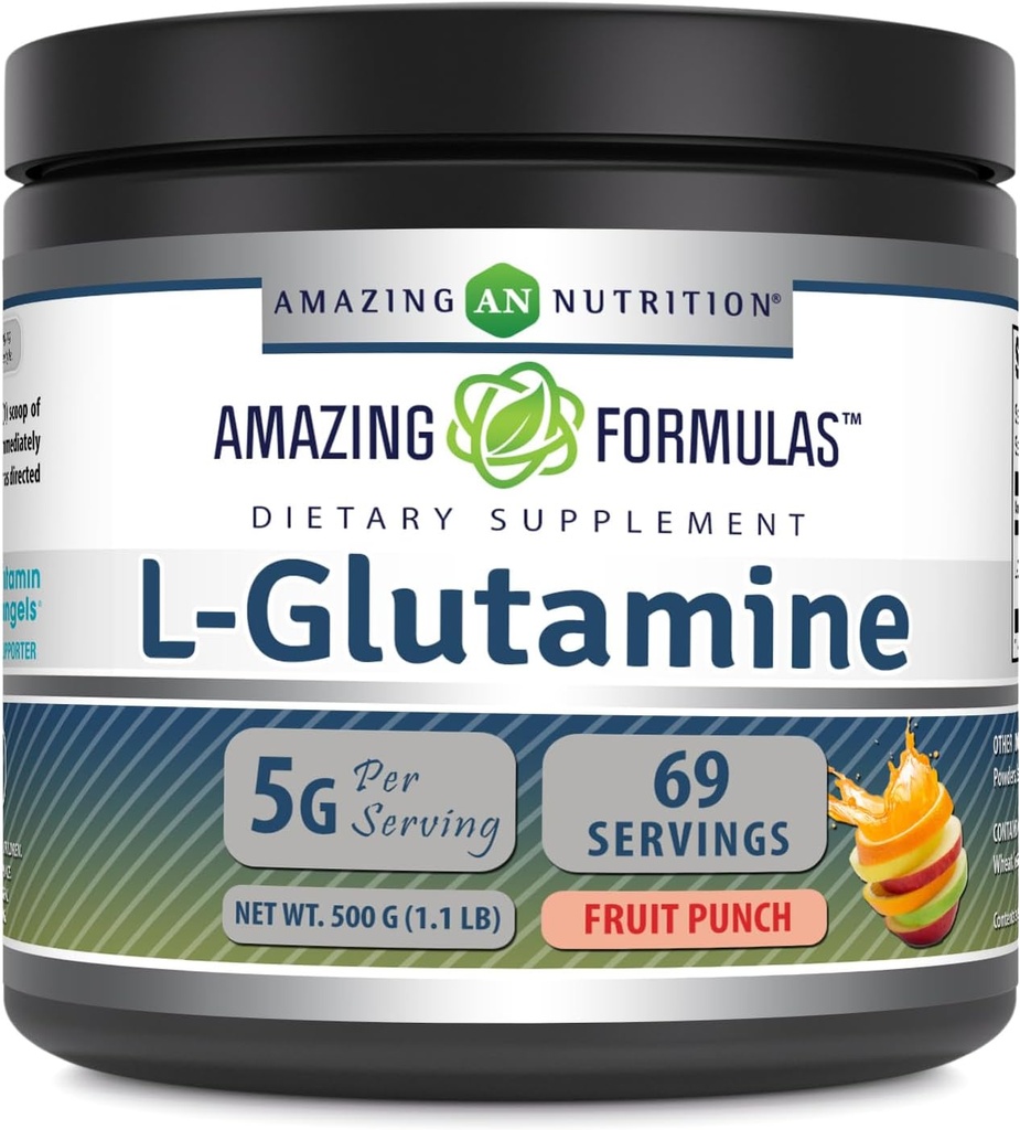 Stupefacente formula L-Glutamine Polvere | Amino Acid Supplement | Non-OGM | Gluten Free | Made in USA (Fruit Punch | 1 Lb)