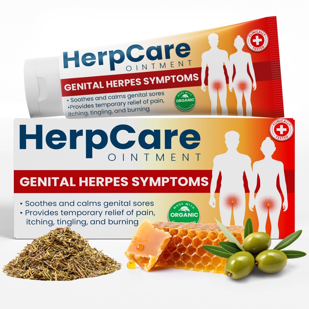 Trattamento Genitale Herpes | Herpcare Fast Acting Ointment | Può essere utilizzato su Cold Sore | Medicina omeopatica | Soothes Itching, Tingling & Burning | Relief from The Symptoms of Genital Sore