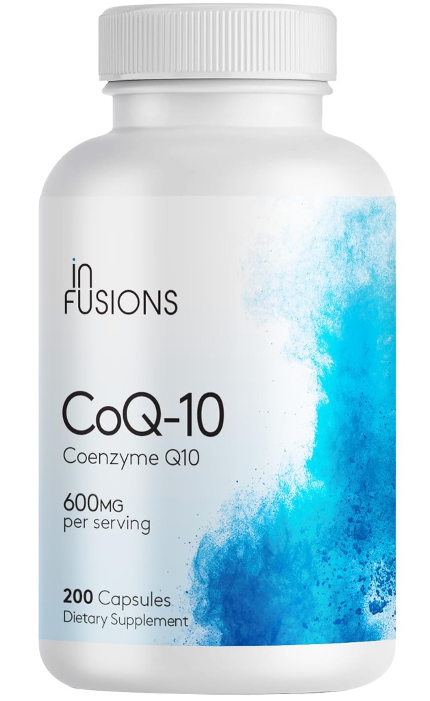 Infusioni massima resistenza puro CoQ10 600mg 200 capsule ad alto assorbimento Gluten libero non OGM