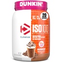 Dymatize x Dunkin' Mocha Latte ISO100 Whey Protein Powder, 95mg Caffeina, 25g di Proteine, 5.5g BCAAs, 120 Cal., Gluten Free, 1g Fat, 1g Sugar, 3g Carb (20 Servings)