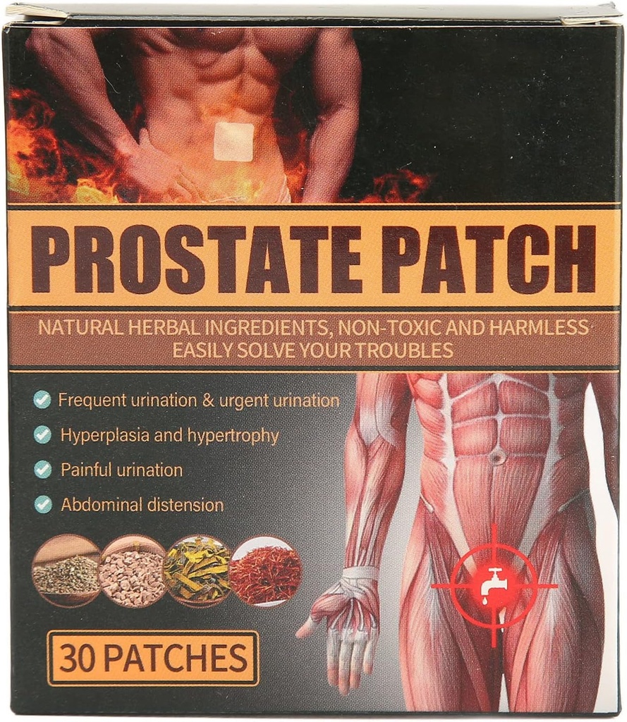 Patch di cura della prostata, 30Pcs Discomfort che allevia il trattamento della salute della prostata maschile Patch della vescica del navel Patch per la salute della prostata Promuovere l'urinazione del navel