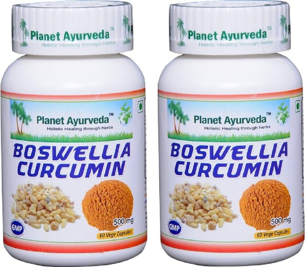 Pianeta Ayurveda Boswellia Curcumin, 500mg Veg Capsule - 2 bottiglie