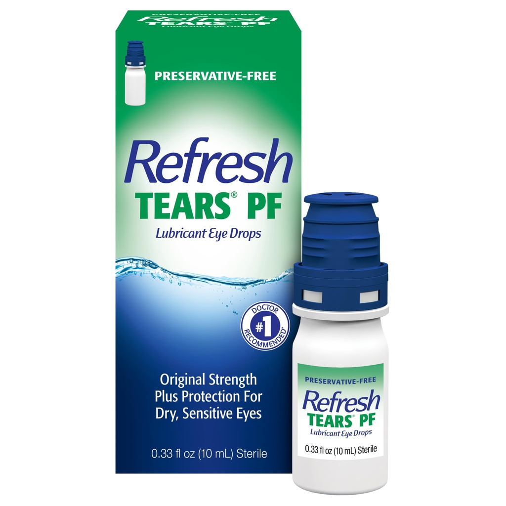 Rifiuti Tears PF Preservative-Free Artificial Tears Lubricant Gocce degli occhi, 0.33 fl oz (10 mL)